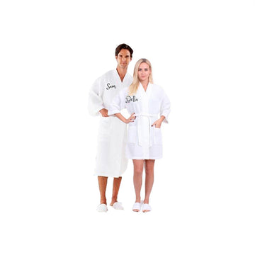 Personalized Dream embroidery Men & Woman waffle weave robe